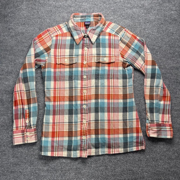 Patagonia Tops - Patagonia Fjord Flannel Organic Cotton Plaid Button Up Shirt Womens 6 53915